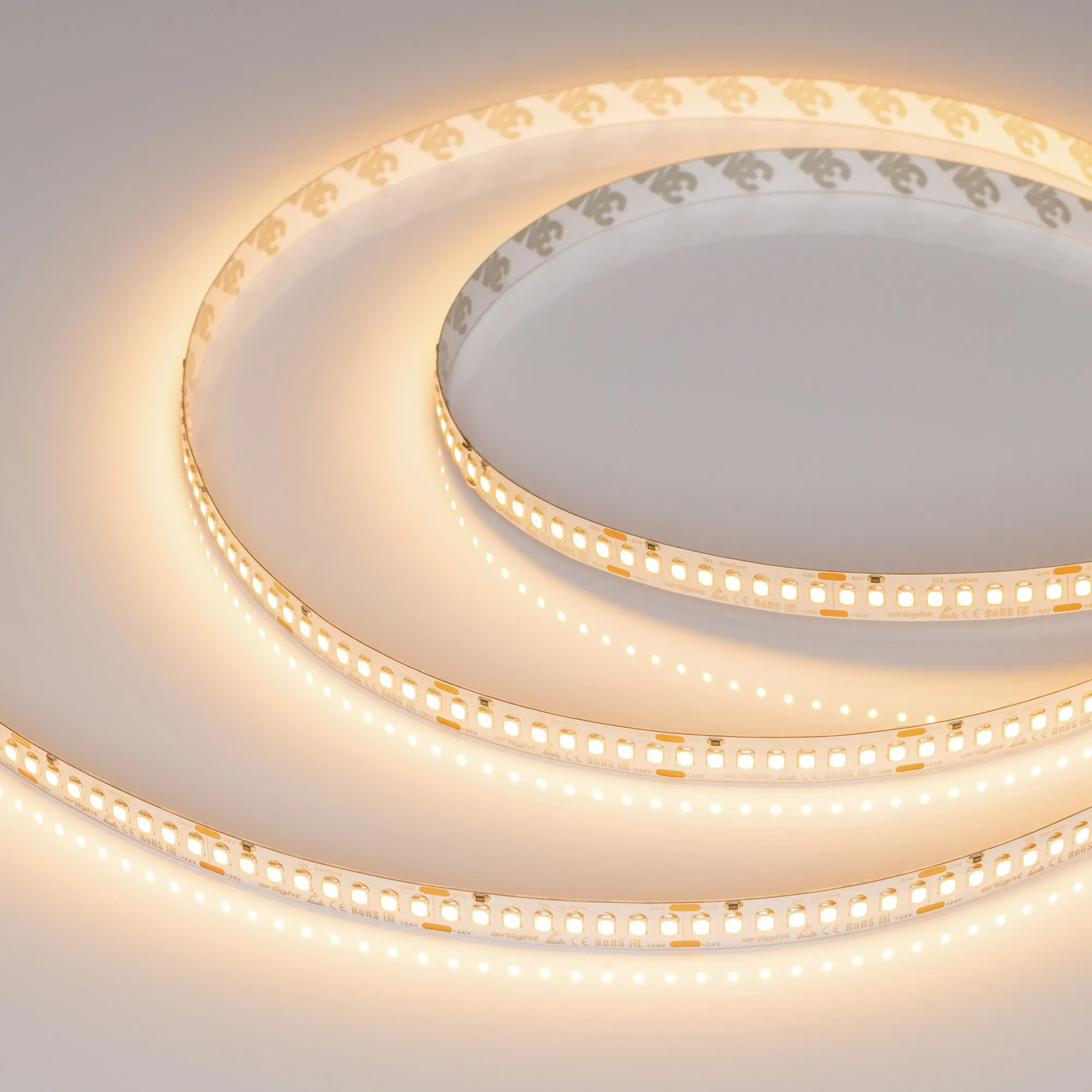 Лента светодиодная UL-A200-10mm 24V Warm2700 (20 W/m, IP20, 2835, 5m) (Arlight, высок.эфф.150 лм/Вт) - изображение товара